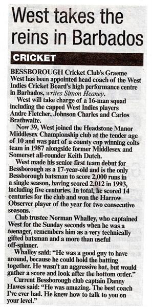 West takes the reins in Barbados